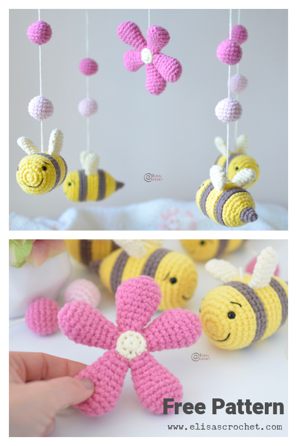 Bees Nursery Mobile Free Crochet Pattern