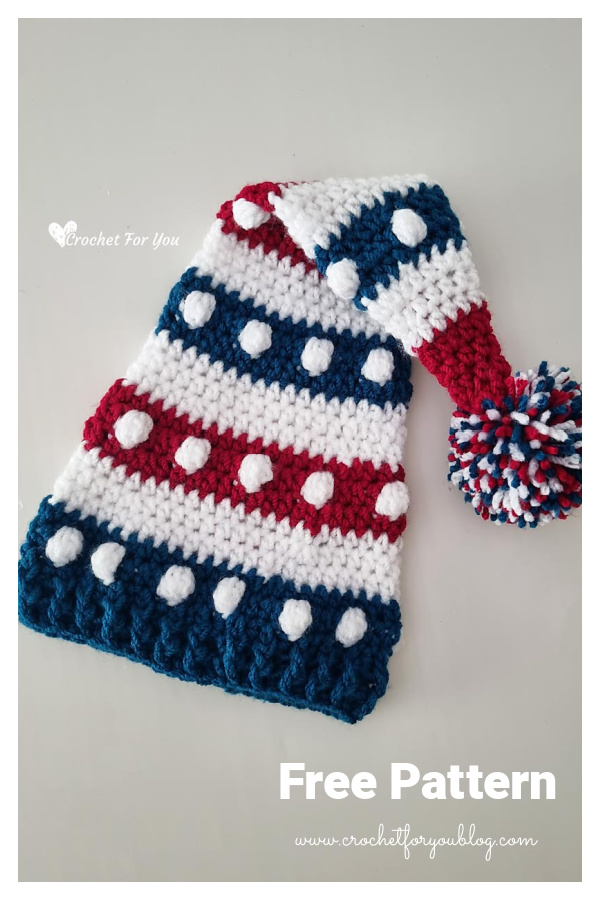 Bobbles and Stripes Hat Free Crochet Pattern