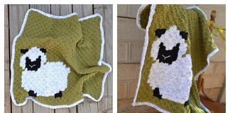 C2C Sheepy Baby Blanket Free Crochet Pattern