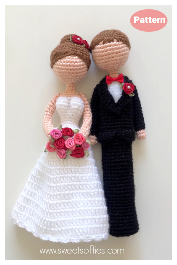 Loving Bride and Groom Wedding Dolls Crochet Pattern 
