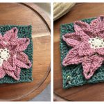 3D Flower Granny Square Free Crochet Pattern and Video Tutorial