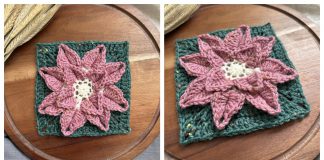 3D Flower Granny Square Free Crochet Pattern and Video Tutorial