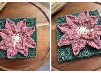 3D Flower Granny Square Free Crochet Pattern and Video Tutorial