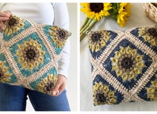 Autumn Sunflower Pillow Free Crochet Pattern and Video Tutorial