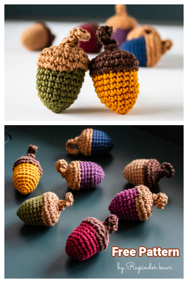 Autumnal Acorns Free Crochet Pattern