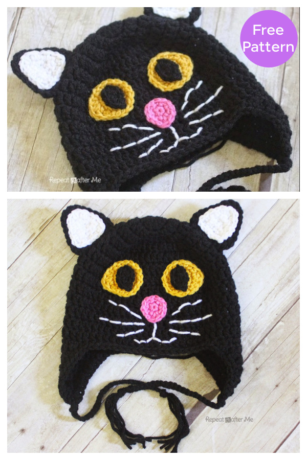 Black Cat Hat Free Crochet Pattern