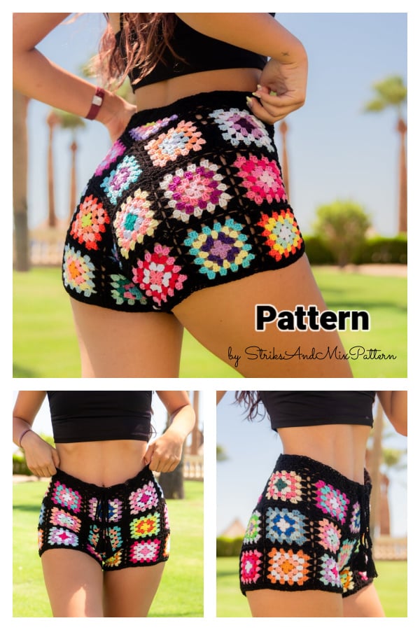 Granny Square Short Pants Crochet Pattern