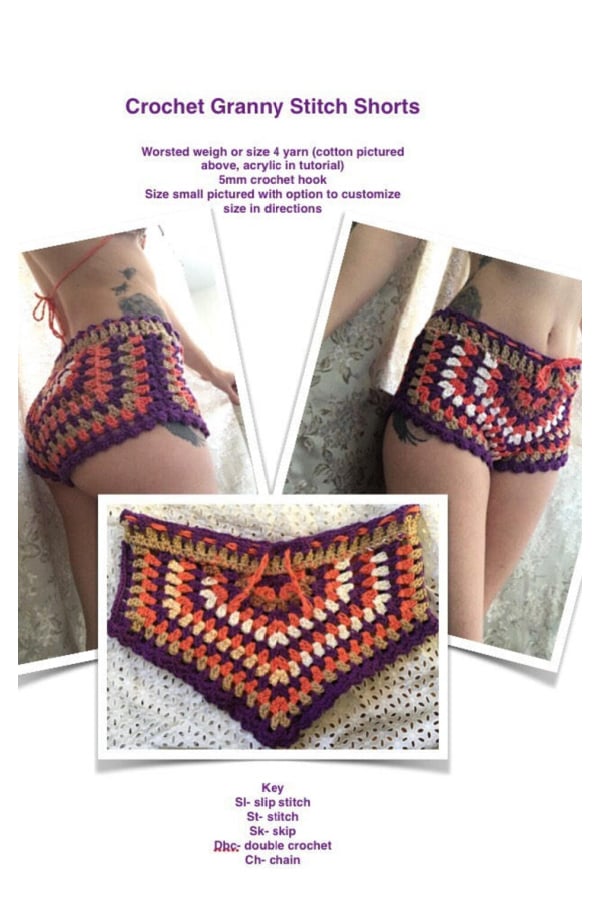 Granny Stitch Shorts Crochet Pattern