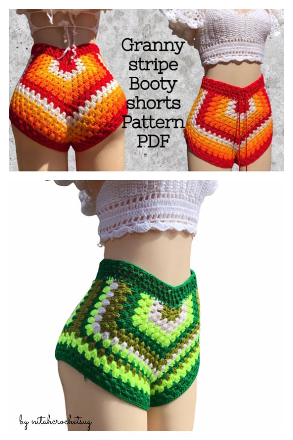 Granny Stripe Booty Shorts Crochet Pattern