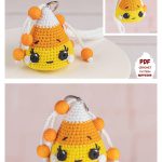 Halloween Amigurum Candy Corn Keychain Crochet Pattern