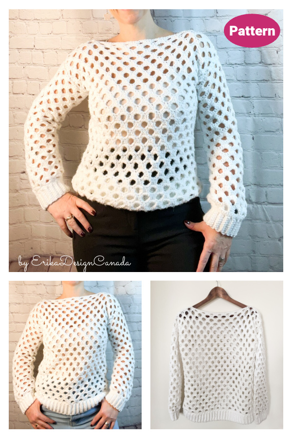Honeycomb Pullover Sweater Crochet Pattern
