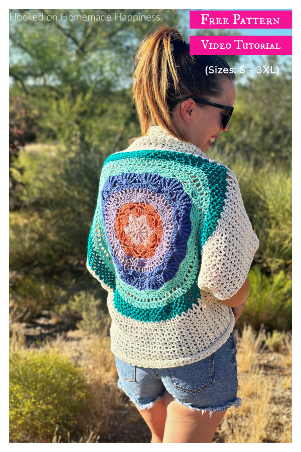 Mandala Summer Cardigan Free Crochet Pattern and Video Tutorial 