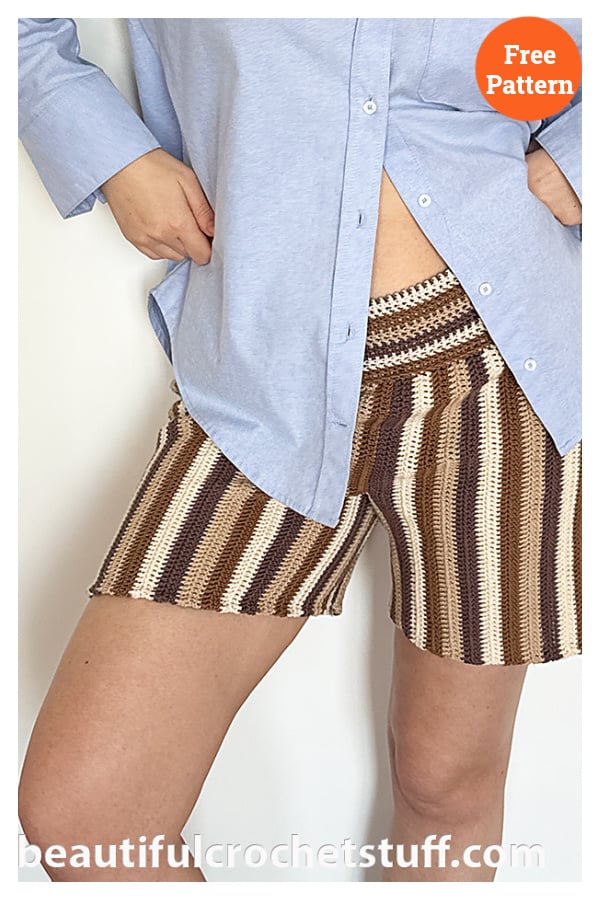 Vertical Striped Shorts Free Crochet Pattern