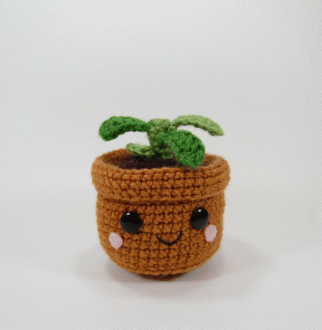 Pull and Grow Amigurumi Plant Free Crochet Pattern