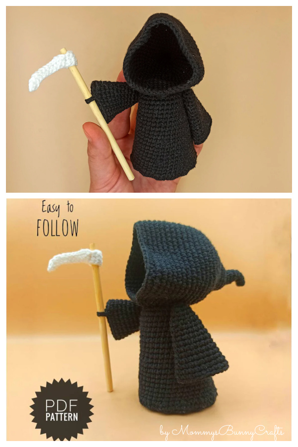 Amigurumi Grim Reaper with Scythe Crochet Pattern