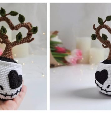 Amigurumi Skull Planter Crochet Pattern