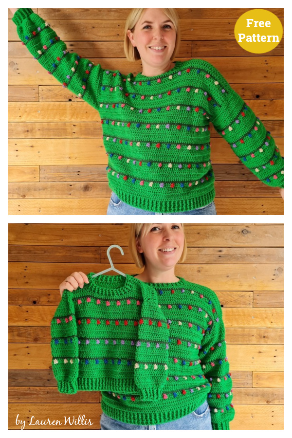 Christmas Lights Sweater Free Crochet Pattern