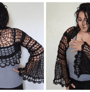 Halloween Cobweb Shrug Free Crochet Pattern