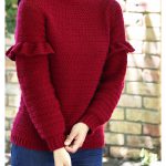 Holly Berry Ruffle Sweater Free Crochet Pattern and Video Tutorial