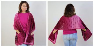 Pocket Shawl for Beginners Free Crochet Pattern and Video Tutorial