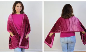 Pocket Shawl for Beginners Free Crochet Pattern and Video Tutorial