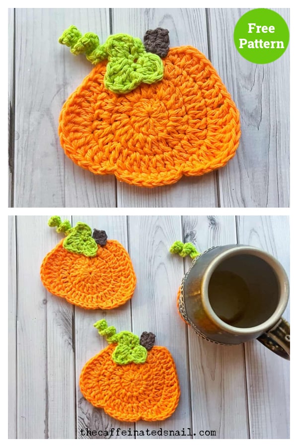 Pumpkin Coasters Free Crochet Pattern