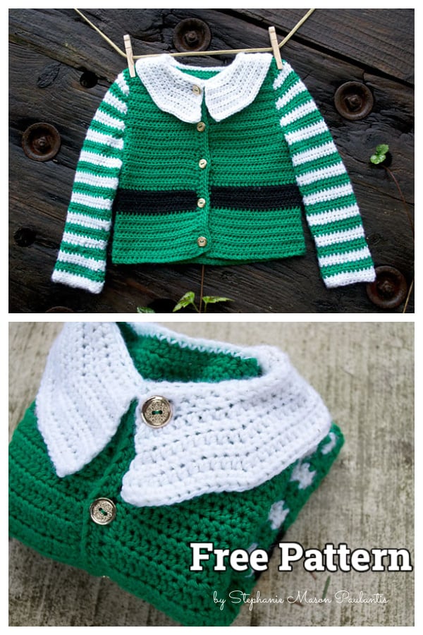 Santa's Little Helper Baby Sweater Free Crochet Pattern