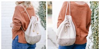 Voyager Bucket Drawstring Backpack Free Crochet Pattern