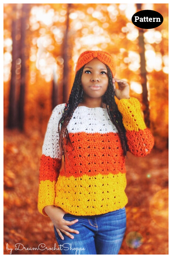 Candy Corn Sweater Crochet Pattern