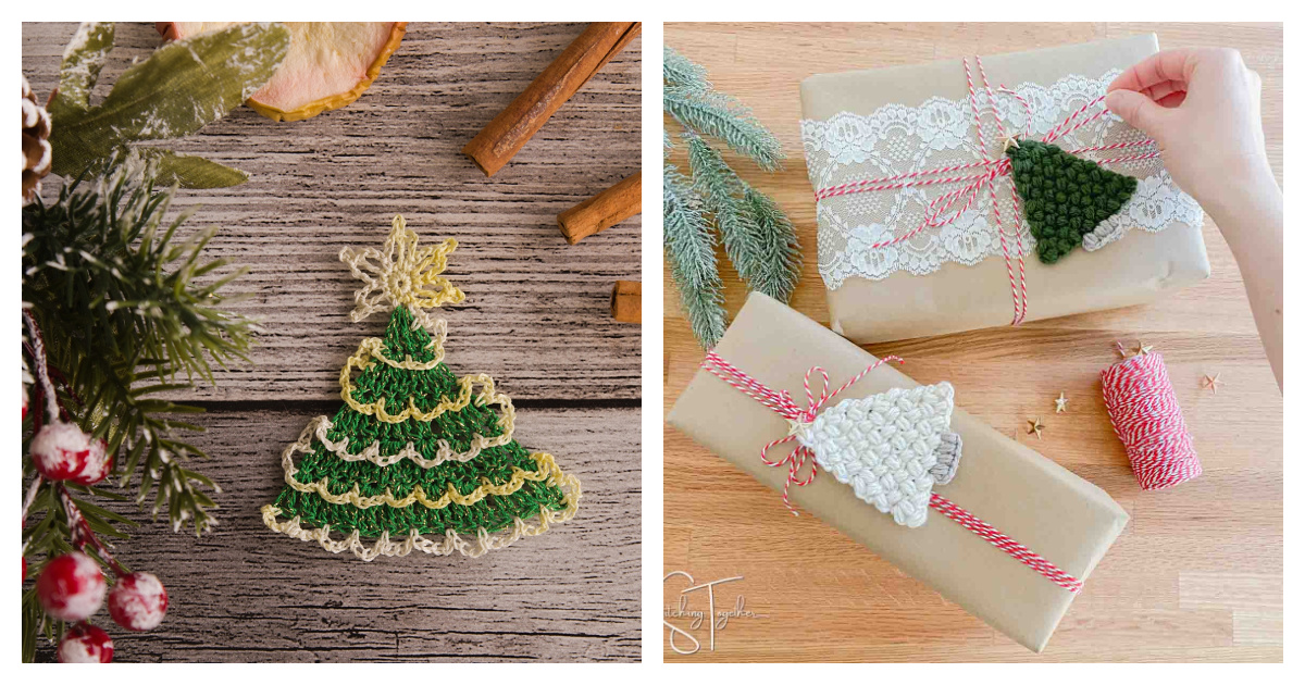 Flat Christmas Trees Free Crochet Pattern