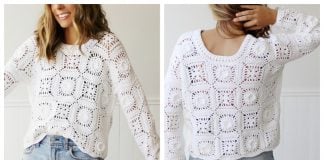 Isla Granny Square Sweater Free Crochet Pattern and Video Tutorial