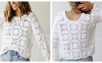 Isla Granny Square Sweater Free Crochet Pattern and Video Tutorial