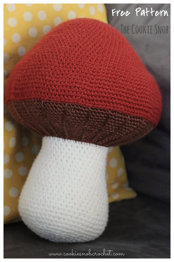 Mushroom Throw Pillow Free Crochet Pattern
