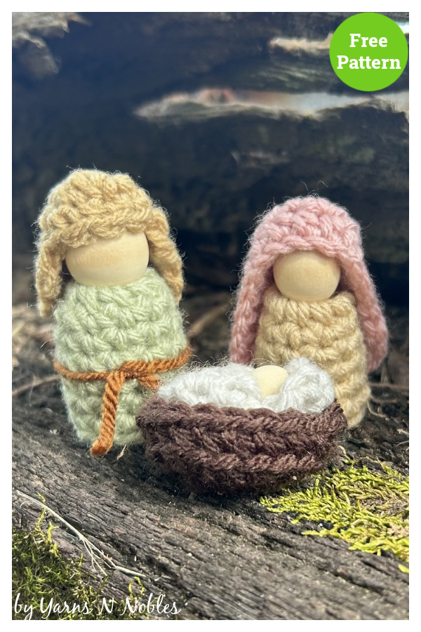 Peg Doll Nativity Set Free Crochet Pattern