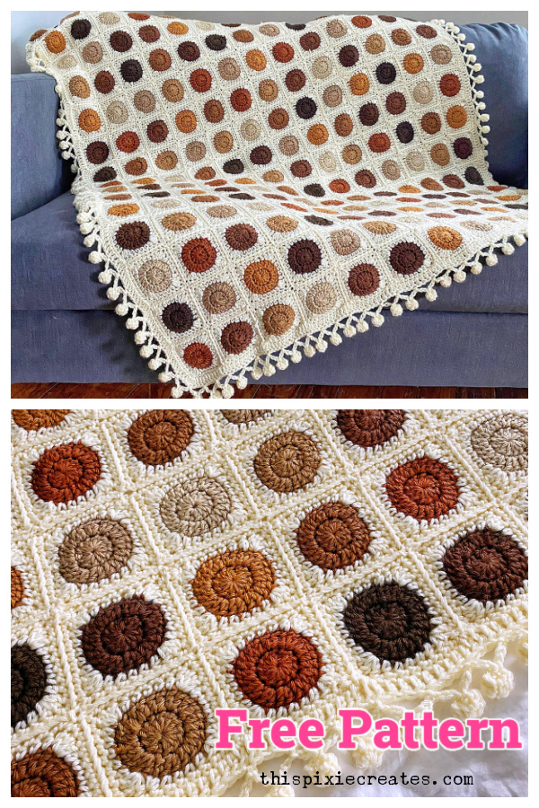 Polka Dottie Blanket Free Crochet Pattern
