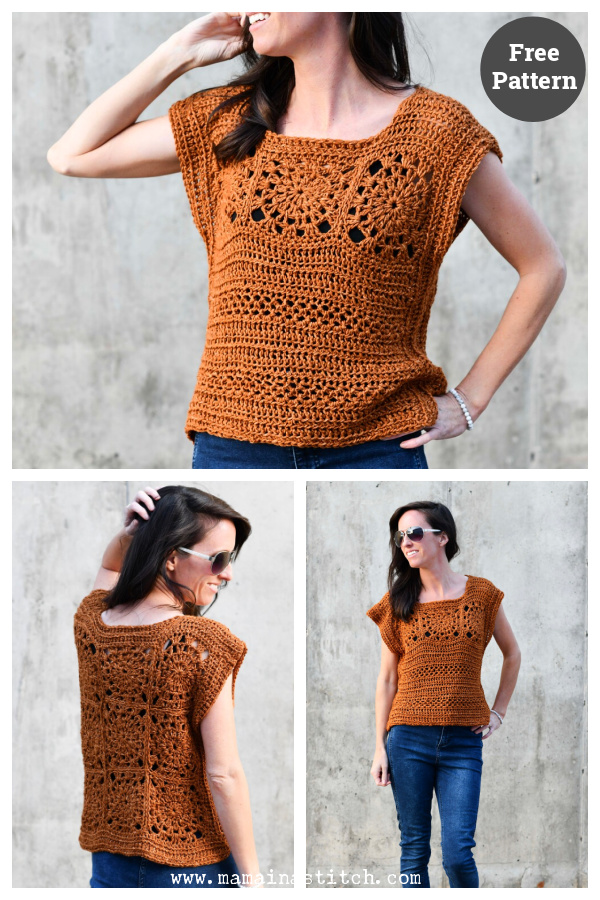 Summer Sunburst Crop Top Free Crochet Pattern