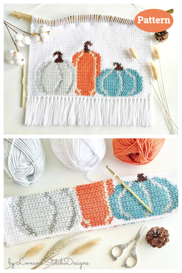 The Pumpkin Trio Wall Hanging Crochet Pattern
