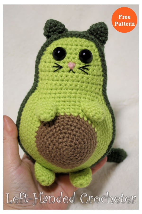 AvoCATo Avocado Cat Amigurumi Free Crochet Pattern