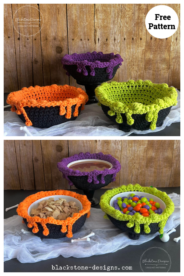Cauldron Bowl Cozy Free Crochet Pattern