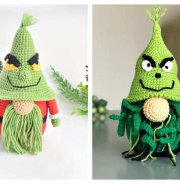 Christmas Grinch Gnome Amigurumi Crochet Patterns