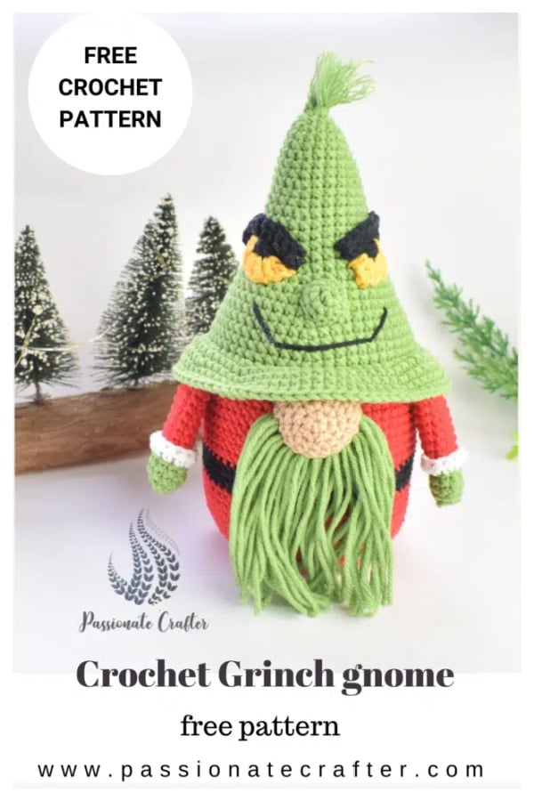 Christmas Grinch Gnome Amigurumi Free Crochet Pattern