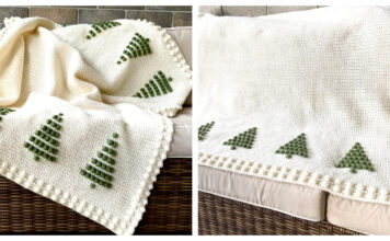 Christmas Pine Tree Blanket Crochet Pattern