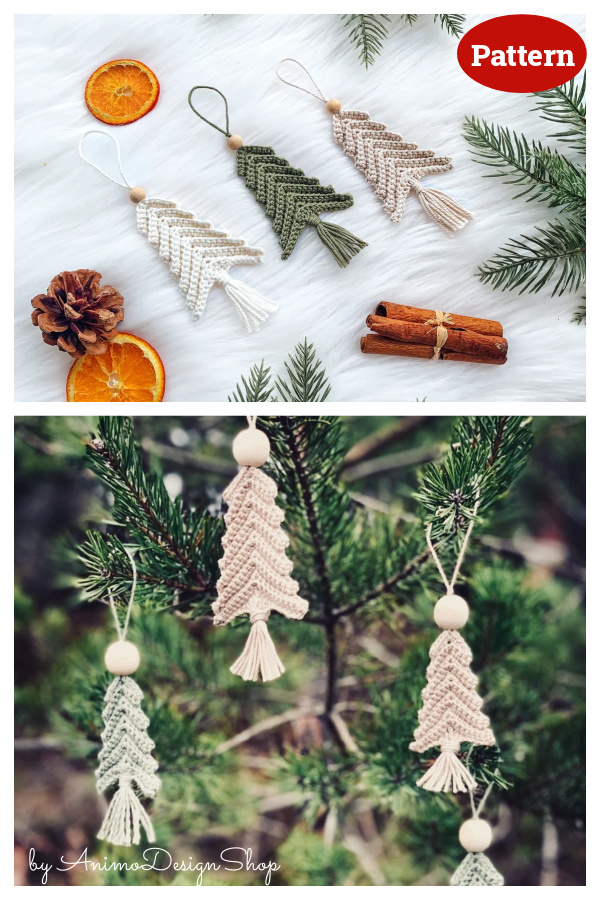 Christmas Tree Ornaments Crochet Pattern