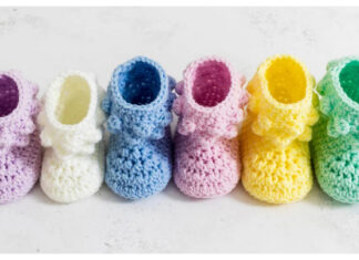 Easy Bobble Baby Bootie Free Crochet Pattern and Video Tutorial