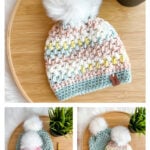 Easy Puff Stitch Hat Free Crochet Pattern and Video Tutorial