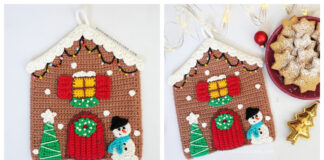Gingerbread House Potholder Free Crochet Pattern