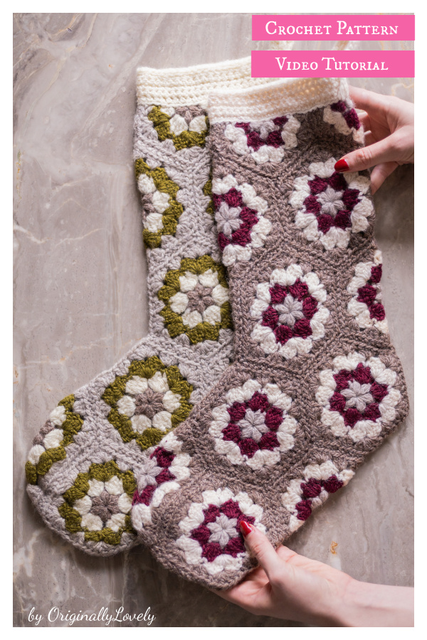 Granny Hexi Stocking Crochet Pattern and Video Tutorial