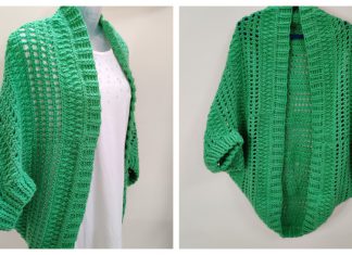 Greenbay Cocoon Shrug Free Crochet Pattern and Video Tutorial