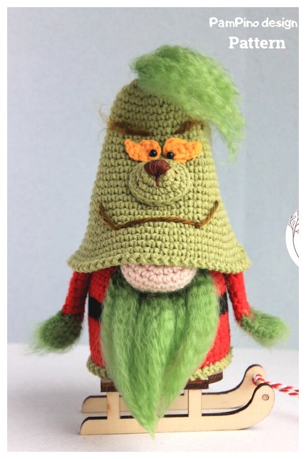 Grinch Stole the Christmas Gnome Crochet Pattern