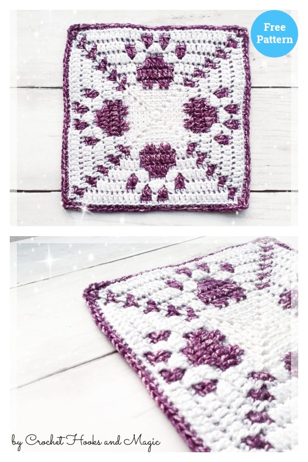 Perfect Paw Mosaic Square Free Crochet Pattern